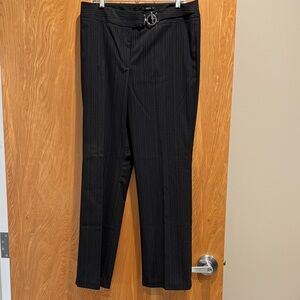 Style & Co. Women's Black Pinstripe Straight Leg Pants